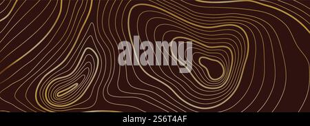 Topographic background. Sea texture, line contour map or heights path. Gold topography cartography grid. Geography vector linear landscape. Illustration geographic topography, topographic outline. Topographic background. Sea texture, line contour map or heights path. Gold abstract topography cartography grid. Geography vector linear landscape Stock Vector