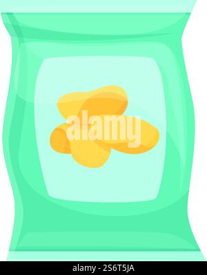 Chips with sour cream icon cartoon vector. Onion slice. Cheese product. Chips with sour cream icon cartoon vector. Onion slice Stock Vector