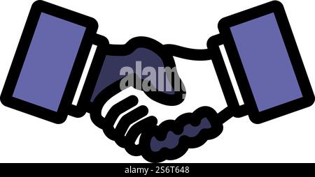 Icon Of Meeting Businessmen. Editable Bold Outline With Color Fill Design. Vector Illustration. Stock Vector