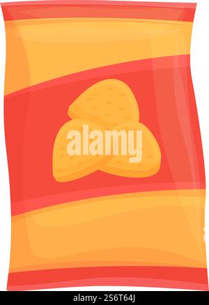Chili chips icon cartoon vector. Potato with sauce. Spice cream. Chili chips icon cartoon vector. Potato with sauce Stock Vector