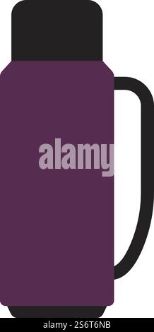 Alpinist Vacuum Flask Icon. Flat Color Design. Vector Illustration. Stock Vector