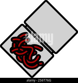 Icon Of Worm Container. Editable Bold Outline With Color Fill Design. Vector Illustration. Stock Vector
