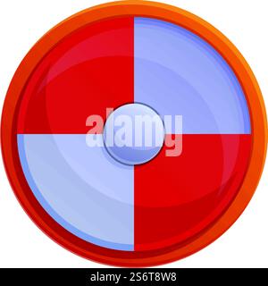 Gameplay round shield icon cartoon vector. Game ui. Casino machine. Gameplay round shield icon cartoon vector. Game ui Stock Vector
