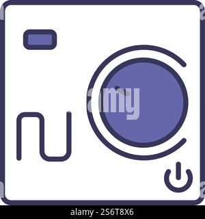 Warm Floor Wall Unit Icon. Editable Bold Outline With Color Fill Design. Vector Illustration. Stock Vector