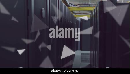 Image of connections and data processing over computer servers Stock Photo