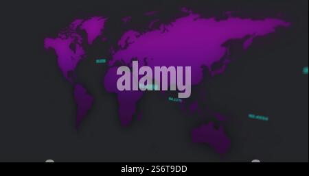 Business icons and data processing image over world map Stock Photo