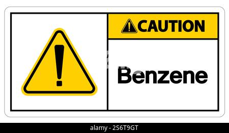 Caution Benzene Symbol Sign On White Background Stock Vector
