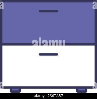 Bedroom Nightstand Icon. Editable Bold Outline With Color Fill Design. Vector Illustration. Stock Vector