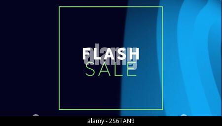 Image of flash sale text over glowing neon pattern background Stock Photo