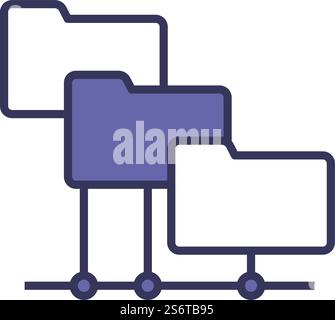 Folder Network Icon. Editable Bold Outline With Color Fill Design. Vector Illustration. Stock Vector
