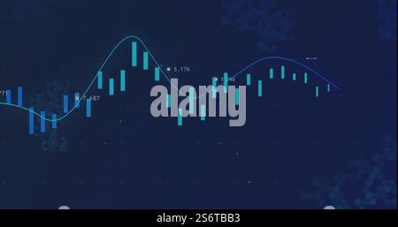 Image of data processing on black background Stock Photo