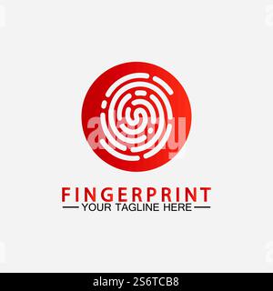 Fingerprint logo vector icon illustration template Stock Vector