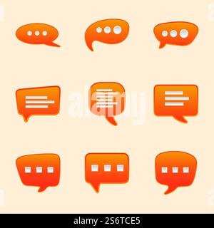 Speech bubbles icons set. Chat speech notification. Isolated vector illustration for chat in flat style. Stock Vector