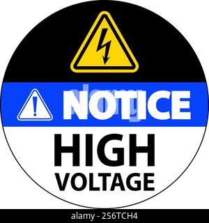Notice High Voltage Floor Sign On White Background Stock Vector