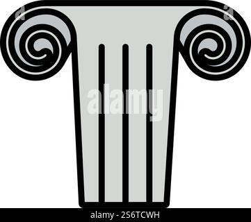 Icon Of Antique Column. Editable Bold Outline With Color Fill Design. Vector Illustration. Stock Vector