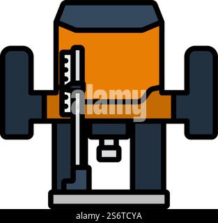 Icon Of Plunger Milling Cutter. Editable Bold Outline With Color Fill Design. Vector Illustration. Stock Vector