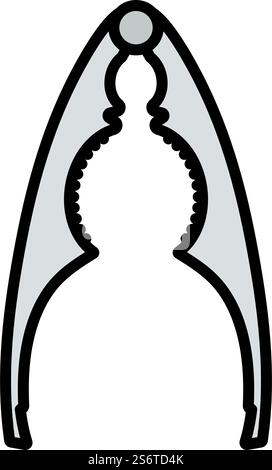 Nutcracker Pliers Icon. Editable Bold Outline With Color Fill Design. Vector Illustration. Stock Vector