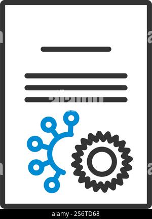 No Coronavirus Certificate Icon. Editable Bold Outline With Color Fill Design. Vector Illustration. Stock Vector