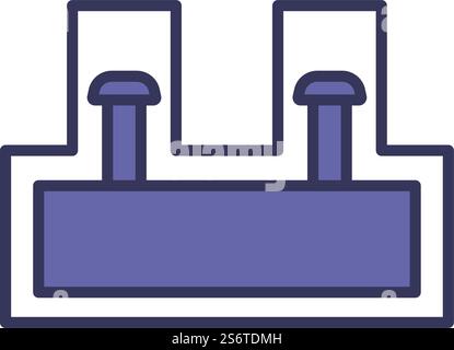 Electrical Connection Terminal Icon. Editable Bold Outline With Color Fill Design. Vector Illustration. Stock Vector