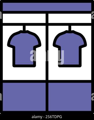 Locker Room Icon. Editable Bold Outline With Color Fill Design. Vector Illustration. Stock Vector