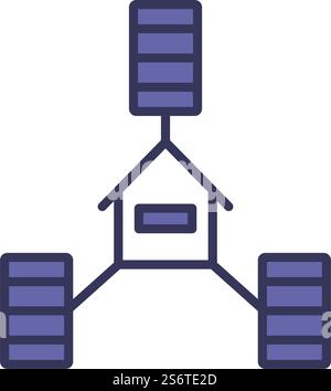 Datacenter Icon. Editable Bold Outline With Color Fill Design. Vector Illustration. Stock Vector
