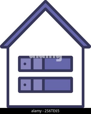 Datacenter Icon. Editable Bold Outline With Color Fill Design. Vector Illustration. Stock Vector