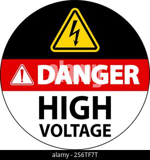 Danger High Voltage Floor Sign On White Background Stock Vector