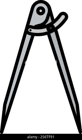 Compasses Icon. Editable Bold Outline With Color Fill Design. Vector Illustration. Stock Vector
