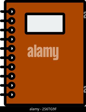 Exercise Book With Pen Icon. Editable Bold Outline With Color Fill Design. Vector Illustration. Stock Vector