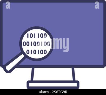 Data Analysing Icon. Editable Bold Outline With Color Fill Design. Vector Illustration. Stock Vector