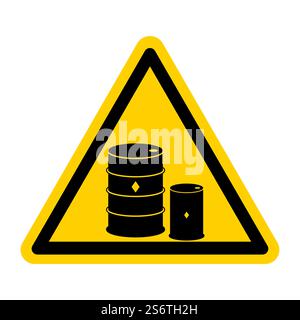 Chemical Drums Black Icon White Background Stock Vector