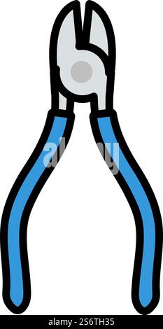 Side Cutters Icon. Editable Bold Outline With Color Fill Design. Vector ...