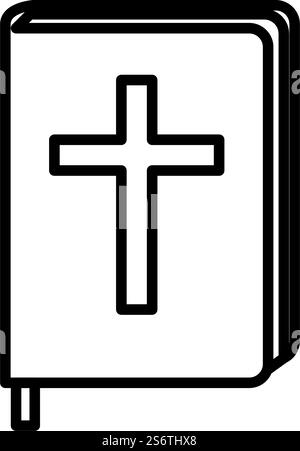 Holly Bible Icon. Bold outline design with editable stroke width. Vector Illustration. Stock Vector