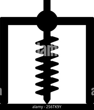 Installation for drilling rig symbol mining bore hole digger earth auger geodetic work icon black color vector illustration image flat style simple. Installation for drilling rig symbol mining bore hole digger earth auger geodetic work icon black color vector illustration image flat style Stock Vector