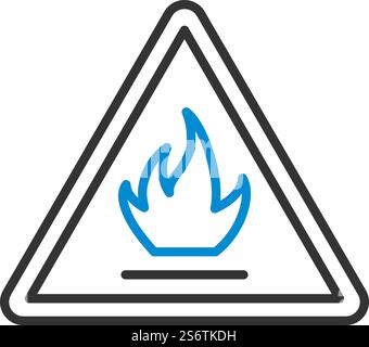 Flammable Icon. Editable Bold Outline With Color Fill Design. Vector ...