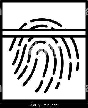 Fingerprint Scan Icon. Bold outline design with editable stroke width ...