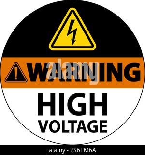 Warning High Voltage Floor Sign On White Background Stock Vector