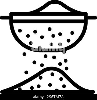 flour sift line icon vector. flour sift sign. isolated contour symbol black illustration. flour sift line icon vector illustration Stock Vector