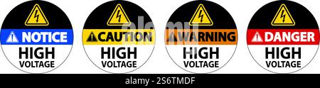 Danger High Voltage Floor Sign On White Background Stock Vector