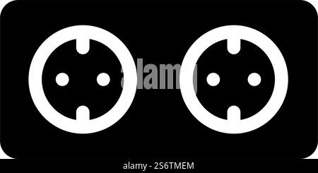 double socket glyph icon vector. double socket sign. isolated contour symbol black illustration. double socket glyph icon vector illustration Stock Vector