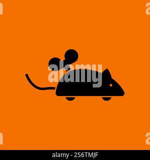 April Fool&rsquo;s Day Icon. Black on Orange Background. Vector Illustration. Stock Vector