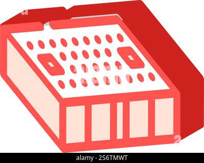 brick for building house isometric icon vector. brick for building house sign. isolated symbol illustration. brick for building house isometric icon vector illustration Stock Vector