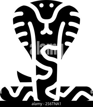 cobra snake glyph icon vector. cobra snake sign. isolated contour symbol black illustration. cobra snake glyph icon vector illustration Stock Vector