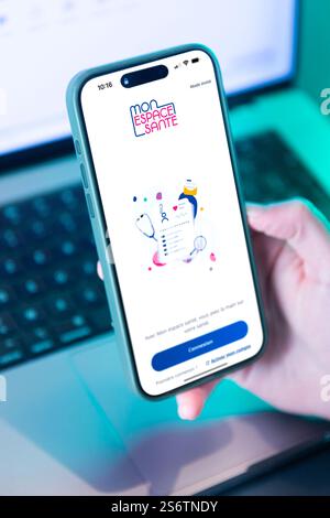Mon espace sante, a digital health space for all users in France Stock Photo