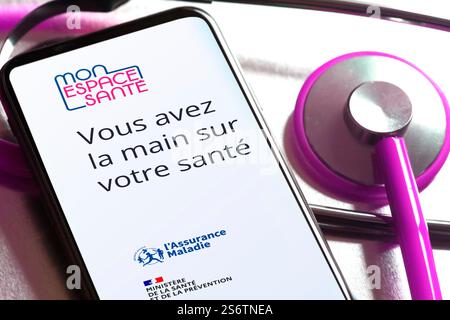 Mon espace sante,, digital health space for all users in France Stock Photo