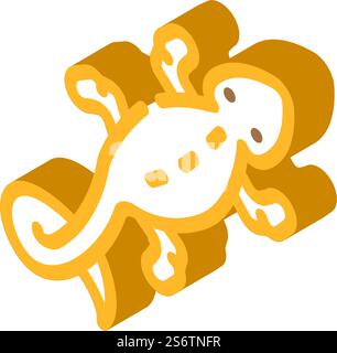 lizard animal isometric icon vector. lizard animal sign. isolated symbol illustration. lizard animal isometric icon vector illustration Stock Vector