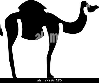 camel animal glyph icon vector. camel animal sign. isolated contour symbol black illustration. camel animal glyph icon vector illustration Stock Vector