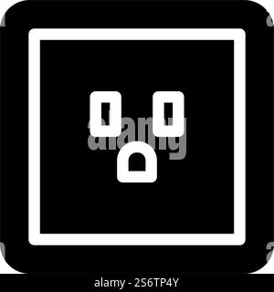 american socket glyph icon vector. american socket sign. isolated contour symbol black illustration. american socket glyph icon vector illustration Stock Vector