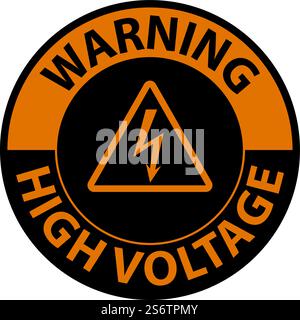 Warning High Voltage Floor Sign On White Background Stock Vector