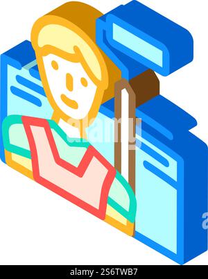 painter man isometric icon vector. painter man sign. isolated symbol illustration. painter man isometric icon vector illustration Stock Vector